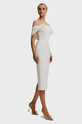 Milla Nova Draped Crepe Midi Dress | Dress In Beauty